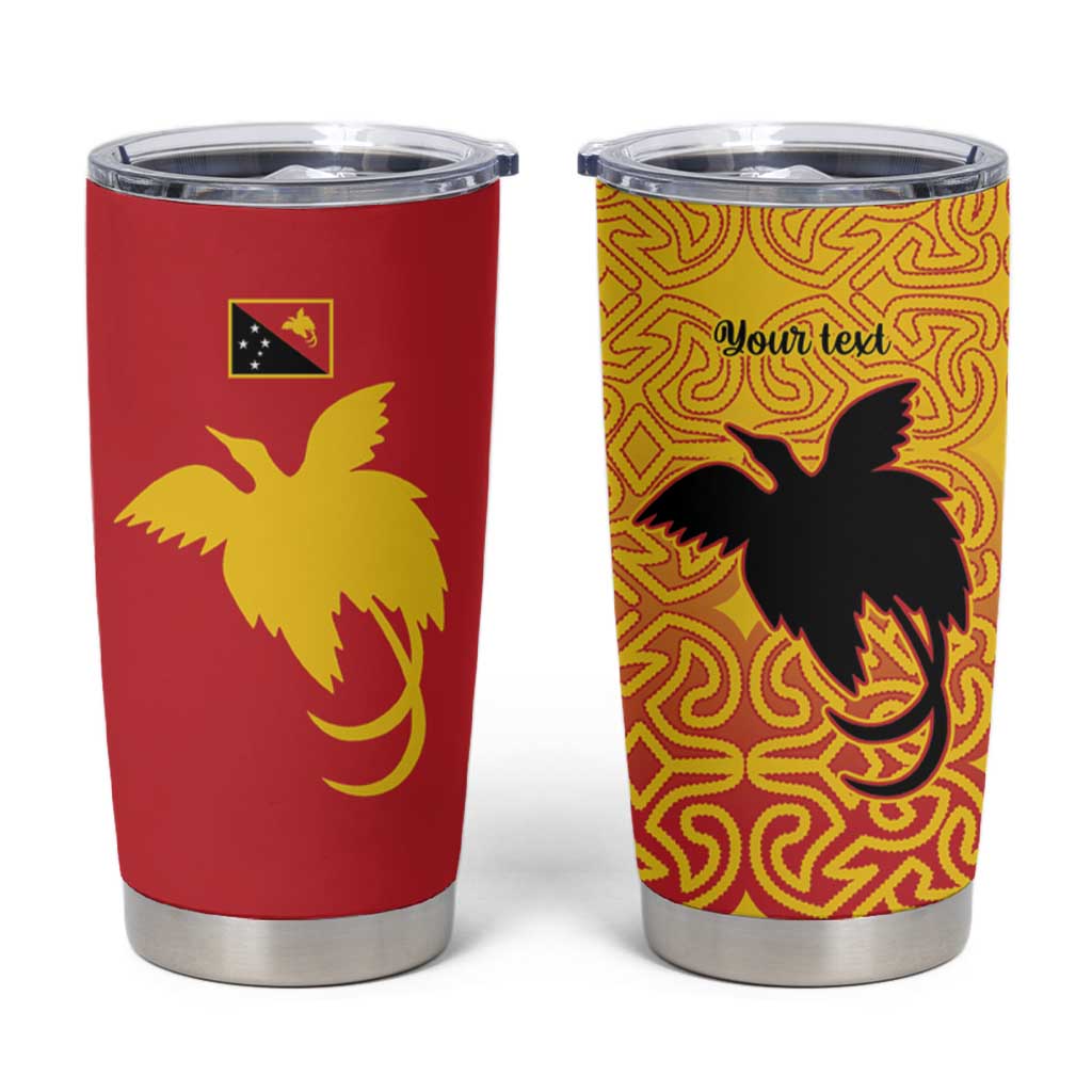 Papua New Guinea Oro Tapa Personalised Tumbler Cup Simple Bird of Paradise Style - Polynesian Pride