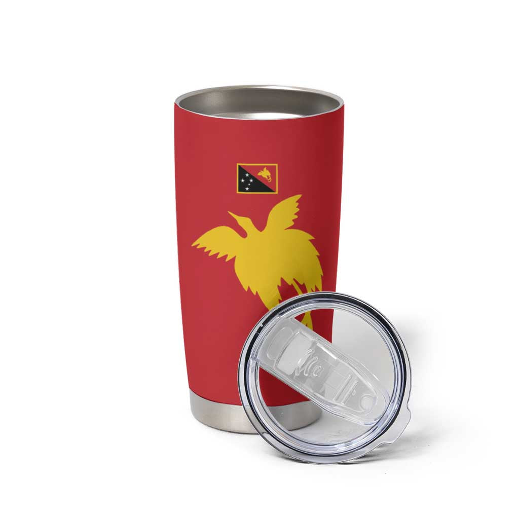 Papua New Guinea Oro Tapa Personalised Tumbler Cup Simple Bird of Paradise Style - Polynesian Pride