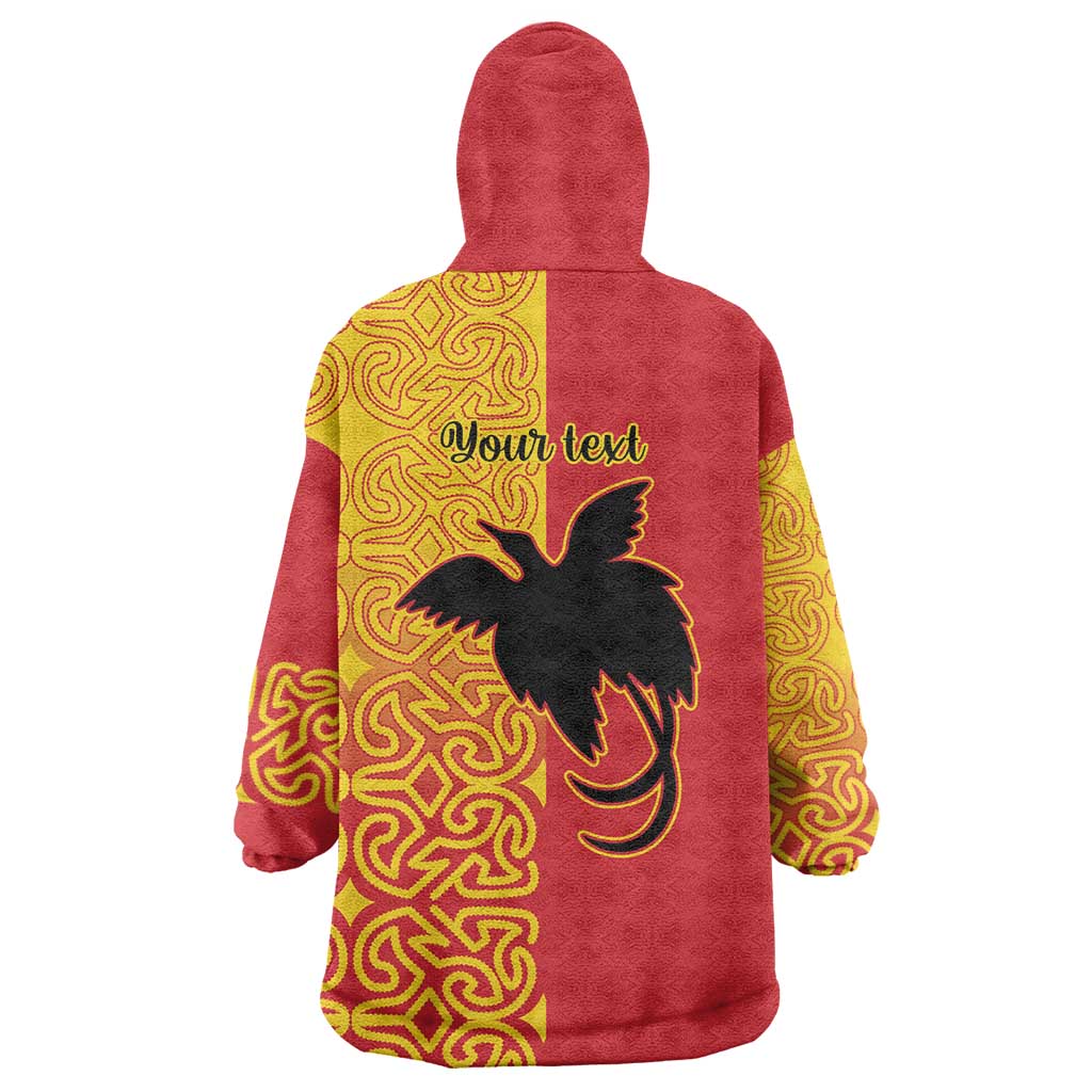 Papua New Guinea Oro Tapa Personalised Wearable Blanket Hoodie Simple Bird of Paradise Style - Polynesian Pride