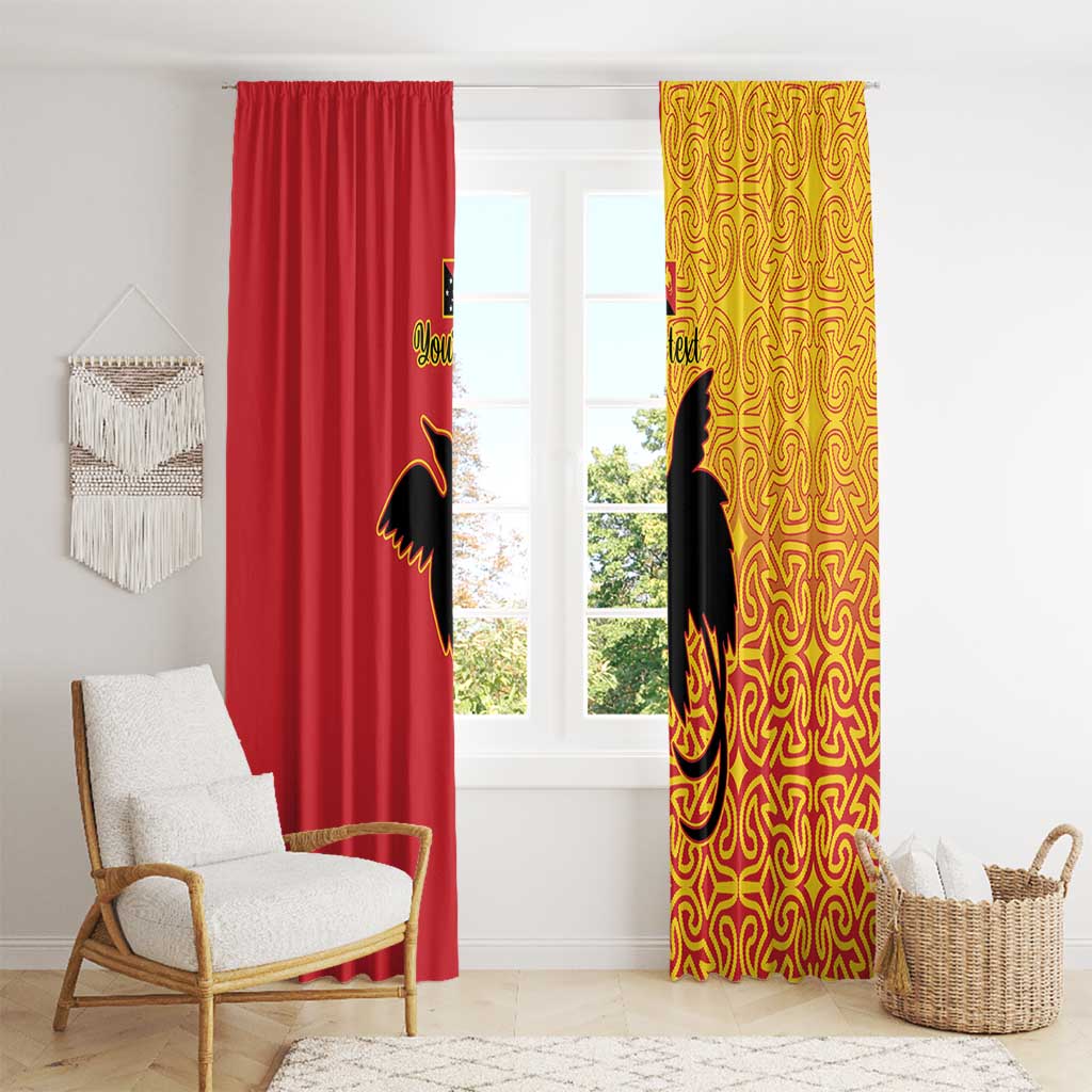 Papua New Guinea Oro Tapa Personalised Window Curtain Simple Bird of Paradise Style - Polynesian Pride