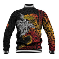 Papua New Guinea Sepik Personalised Baseball Jacket PNG Bird of Paradise Tattoo - Polynesian Pride