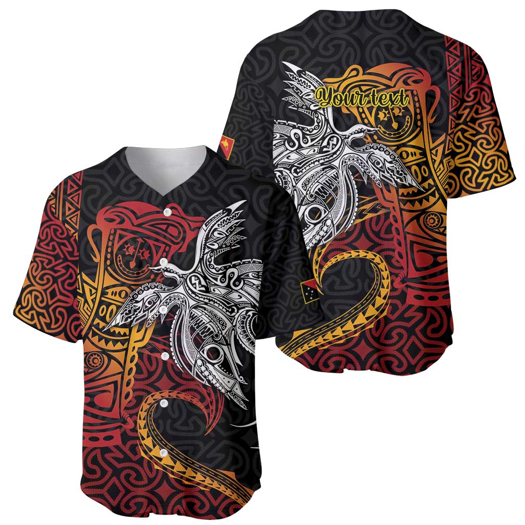 Papua New Guinea Sepik Personalised Baseball Jersey PNG Bird of Paradise Tattoo - Polynesian Pride