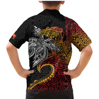 Papua New Guinea Sepik Personalised Family Matching Mermaid Dress and Hawaiian Shirt PNG Bird of Paradise Tattoo - Polynesian Pride