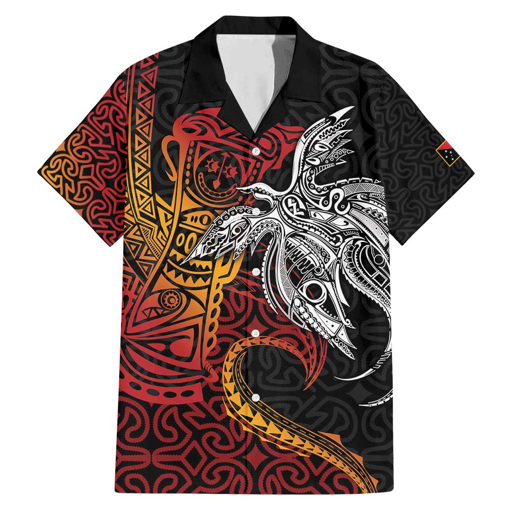 Papua New Guinea Sepik Personalised Family Matching Mermaid Dress and Hawaiian Shirt PNG Bird of Paradise Tattoo - Polynesian Pride