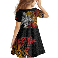 Papua New Guinea Sepik Personalised Family Matching Summer Maxi Dress and Hawaiian Shirt PNG Bird of Paradise Tattoo LT9 - Polynesian Pride