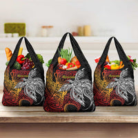 Papua New Guinea Sepik Personalised Grocery Bag PNG Bird of Paradise Tattoo - Polynesian Pride