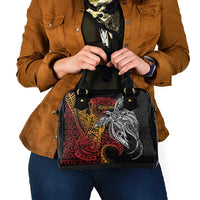 Papua New Guinea Sepik Personalised Shoulder Handbag PNG Bird of Paradise Tattoo - Polynesian Pride