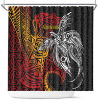 Papua New Guinea Sepik Personalised Shower Curtain PNG Bird of Paradise Tattoo - Polynesian Pride