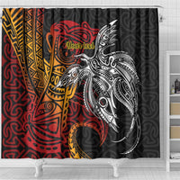 Papua New Guinea Sepik Personalised Shower Curtain PNG Bird of Paradise Tattoo - Polynesian Pride