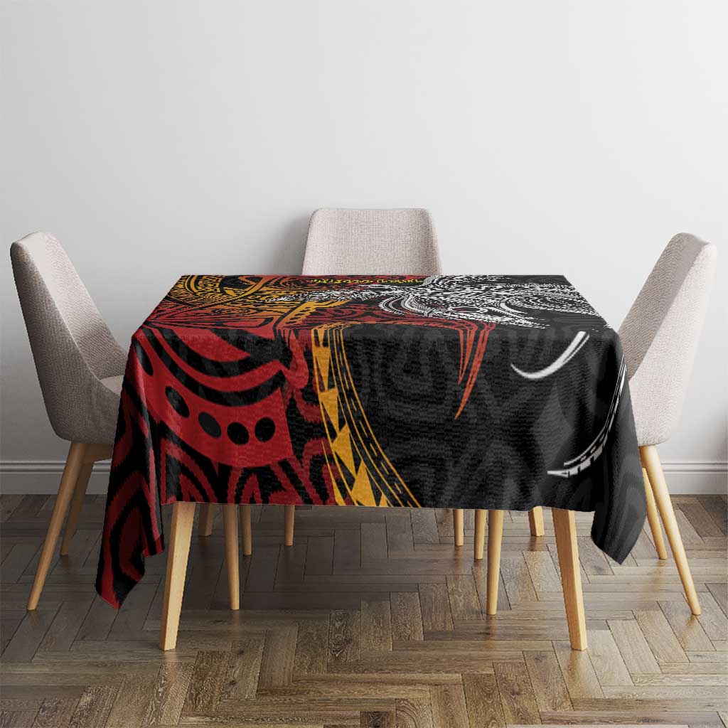 Papua New Guinea Sepik Personalised Tablecloth PNG Bird of Paradise Tattoo - Polynesian Pride