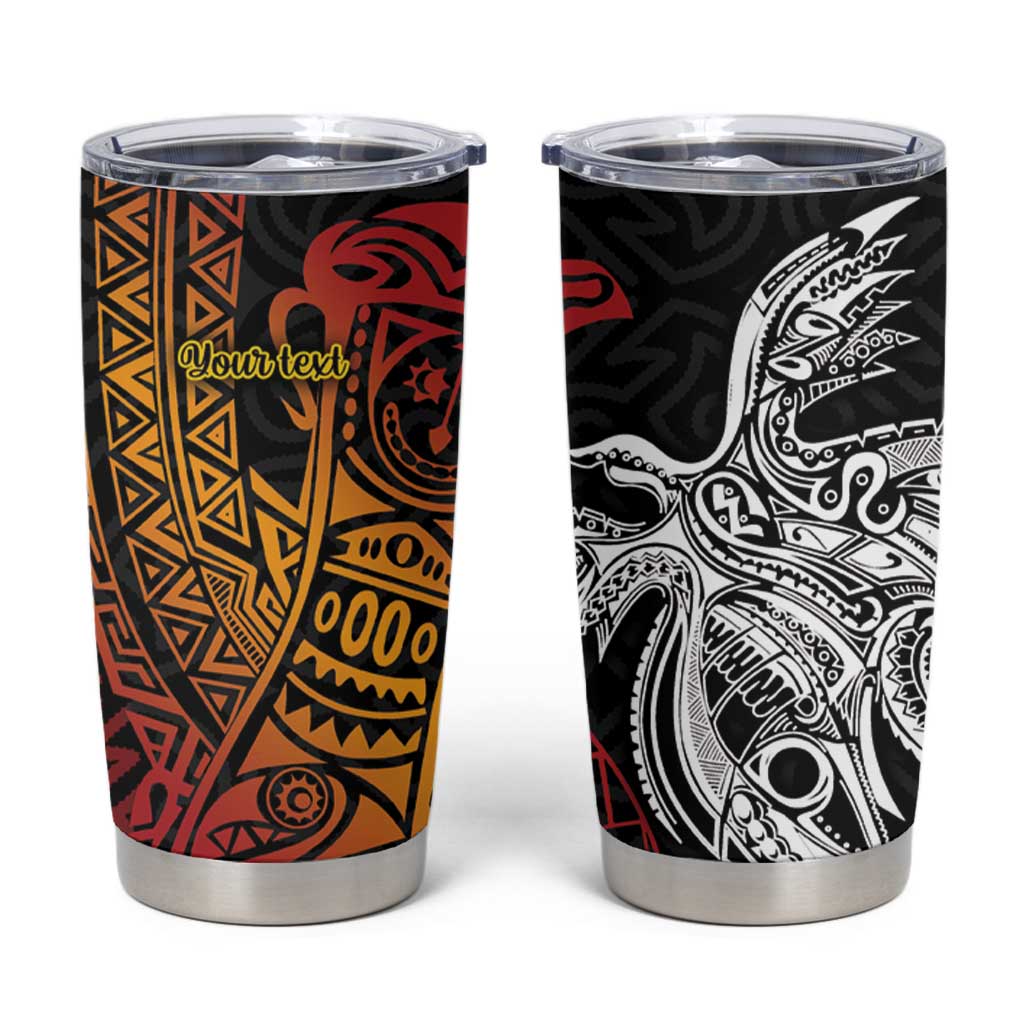 Papua New Guinea Sepik Personalised Tumbler Cup PNG Bird of Paradise Tattoo - Polynesian Pride