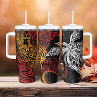 Papua New Guinea Sepik Personalised Tumbler With Handle PNG Bird of Paradise Tattoo - Polynesian Pride