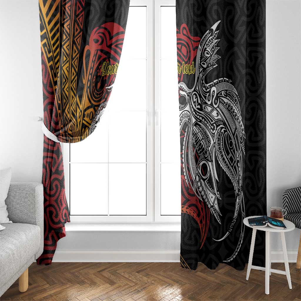 Papua New Guinea Sepik Personalised Window Curtain PNG Bird of Paradise Tattoo - Polynesian Pride