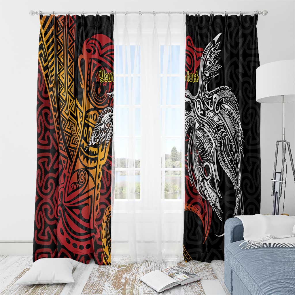 Papua New Guinea Sepik Personalised Window Curtain PNG Bird of Paradise Tattoo - Polynesian Pride