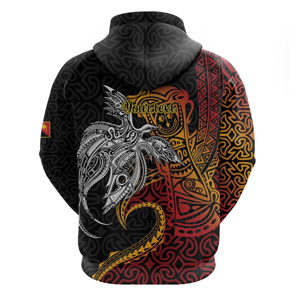 Papua New Guinea Sepik Personalised Zip Hoodie PNG Bird of Paradise Tattoo - Polynesian Pride