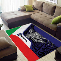 Personalised PNG Bougainville Area Rug Bird of Paradise Tattoo Flag Motif - Polynesian Pride