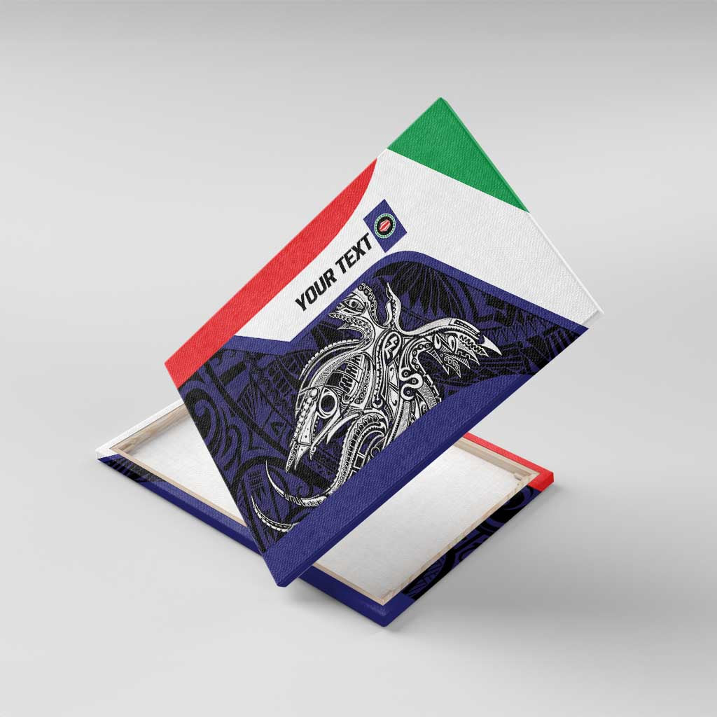 Personalised PNG Bougainville Canvas Wall Art Bird of Paradise Tattoo Flag Motif - Polynesian Pride