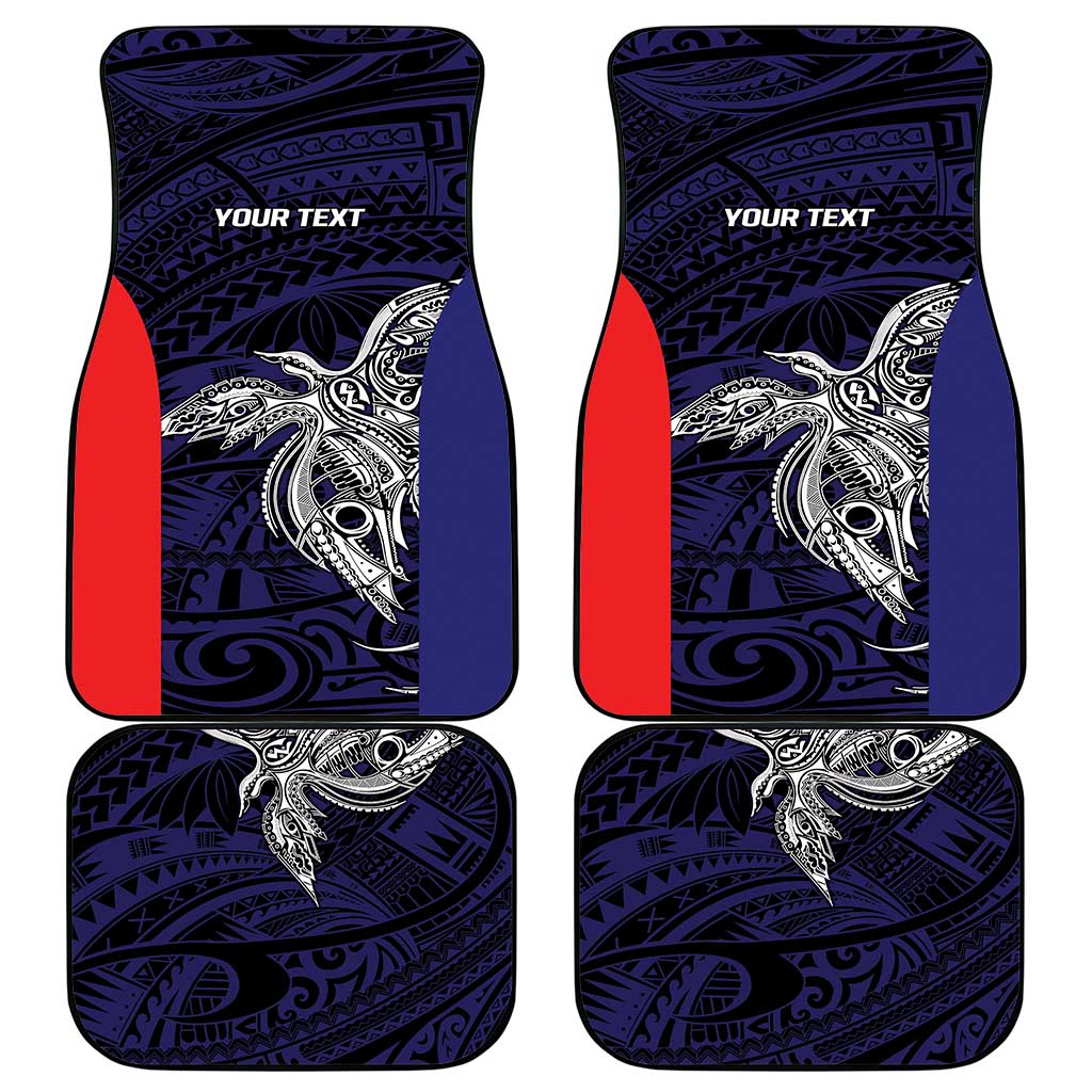 Personalised PNG Bougainville Car Mats Bird of Paradise Tattoo Flag Motif - Polynesian Pride