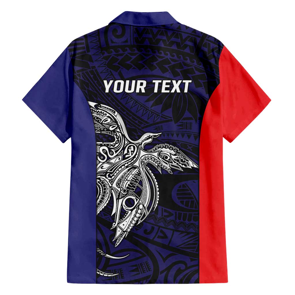 Personalised PNG Bougainville Family Matching Off Shoulder Short Dress and Hawaiian Shirt Bird of Paradise Tattoo Flag Motif LT9 - Polynesian Pride