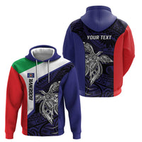 Personalised PNG Bougainville Hoodie Bird of Paradise Tattoo Flag Motif - Polynesian Pride