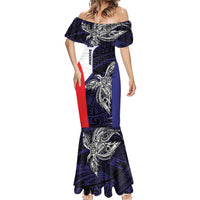 Personalised PNG Bougainville Mermaid Dress Bird of Paradise Tattoo Flag Motif - Polynesian Pride