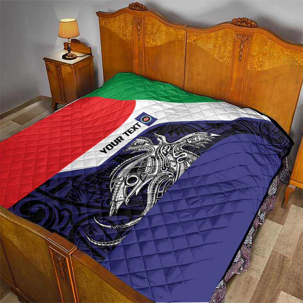 Personalised PNG Bougainville Quilt Bird of Paradise Tattoo Flag Motif - Polynesian Pride