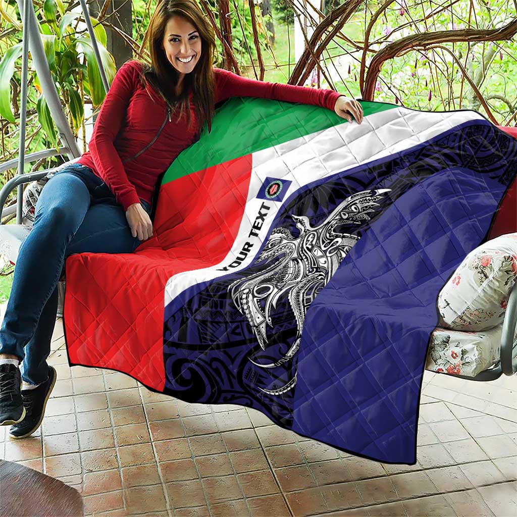 Personalised PNG Bougainville Quilt Bird of Paradise Tattoo Flag Motif - Polynesian Pride