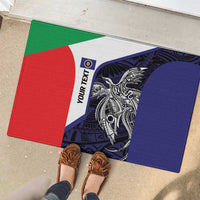 Personalised PNG Bougainville Rubber Doormat Bird of Paradise Tattoo Flag Motif - Polynesian Pride