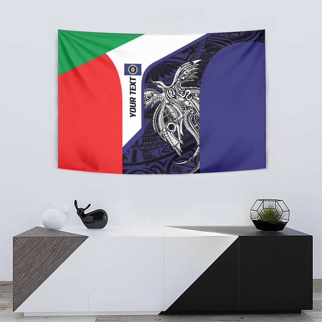 Personalised PNG Bougainville Tapestry Bird of Paradise Tattoo Flag Motif - Polynesian Pride
