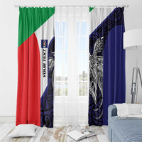 Personalised PNG Bougainville Window Curtain Bird of Paradise Tattoo Flag Motif - Polynesian Pride