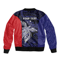 Personalised PNG Central Province Bomber Jacket Bird of Paradise Tattoo Flag Motif LT9 - Polynesian Pride