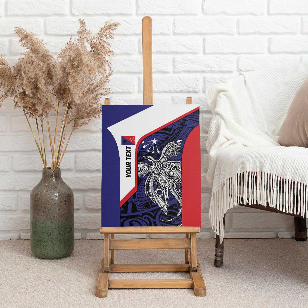 Personalised PNG Central Province Canvas Wall Art Bird of Paradise Tattoo Flag Motif - Polynesian Pride