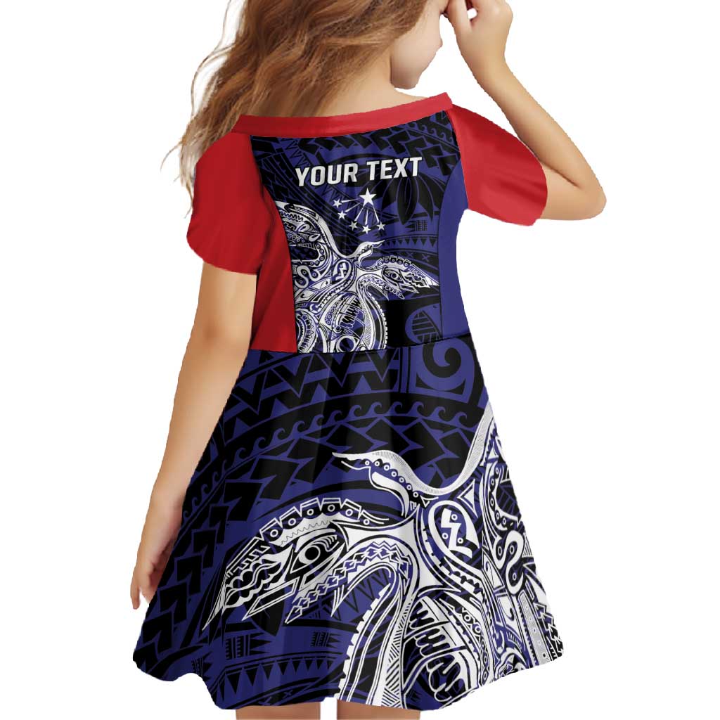 Personalised PNG Central Province Family Matching Off Shoulder Maxi Dress and Hawaiian Shirt Bird of Paradise Tattoo Flag Motif - Polynesian Pride