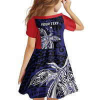 Personalised PNG Central Province Family Matching Off Shoulder Maxi Dress and Hawaiian Shirt Bird of Paradise Tattoo Flag Motif - Polynesian Pride