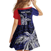 Personalised PNG Central Province Family Matching Off Shoulder Short Dress and Hawaiian Shirt Bird of Paradise Tattoo Flag Motif LT9 - Polynesian Pride