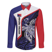 Personalised PNG Central Province Family Matching Short Sleeve Bodycon Dress and Hawaiian Shirt Bird of Paradise Tattoo Flag Motif - Polynesian Pride