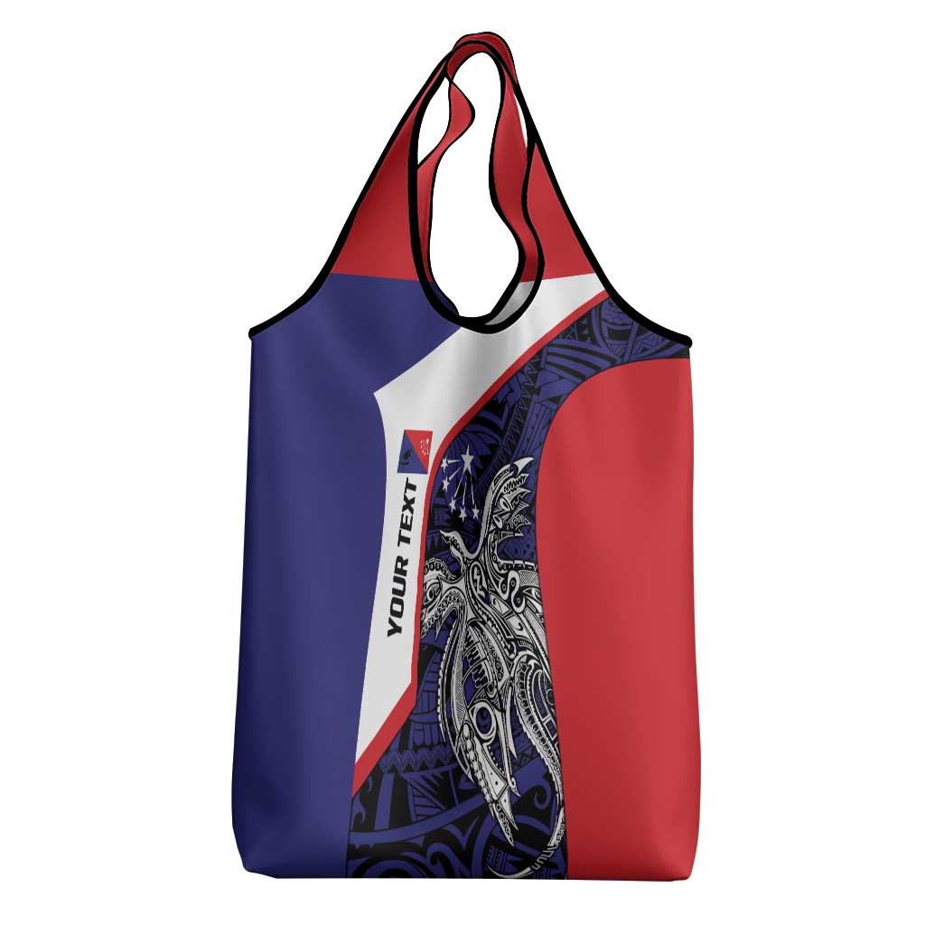 Personalised PNG Central Province Grocery Bag Bird of Paradise Tattoo Flag Motif - Polynesian Pride