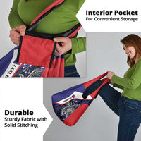 Personalised PNG Central Province Grocery Bag Bird of Paradise Tattoo Flag Motif - Polynesian Pride