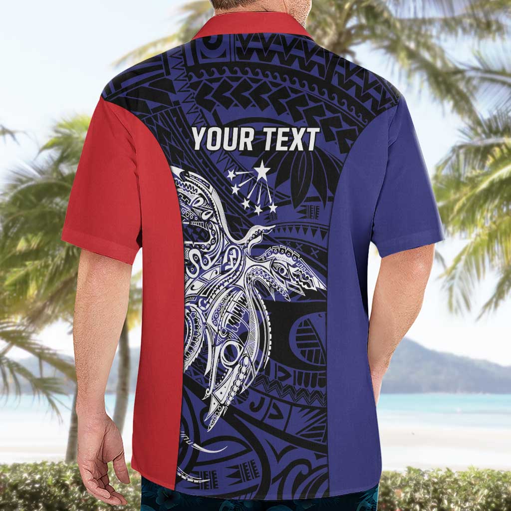 Personalised PNG Central Province Hawaiian Shirt Bird of Paradise Tattoo Flag Motif - Polynesian Pride