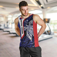 Personalised PNG Central Province Men Tank Top Bird of Paradise Tattoo Flag Motif - Polynesian Pride