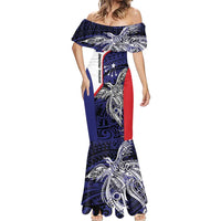 Personalised PNG Central Province Mermaid Dress Bird of Paradise Tattoo Flag Motif - Polynesian Pride