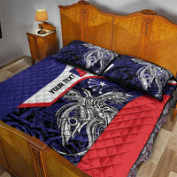 Personalised PNG Central Province Quilt Bed Set Bird of Paradise Tattoo Flag Motif - Polynesian Pride