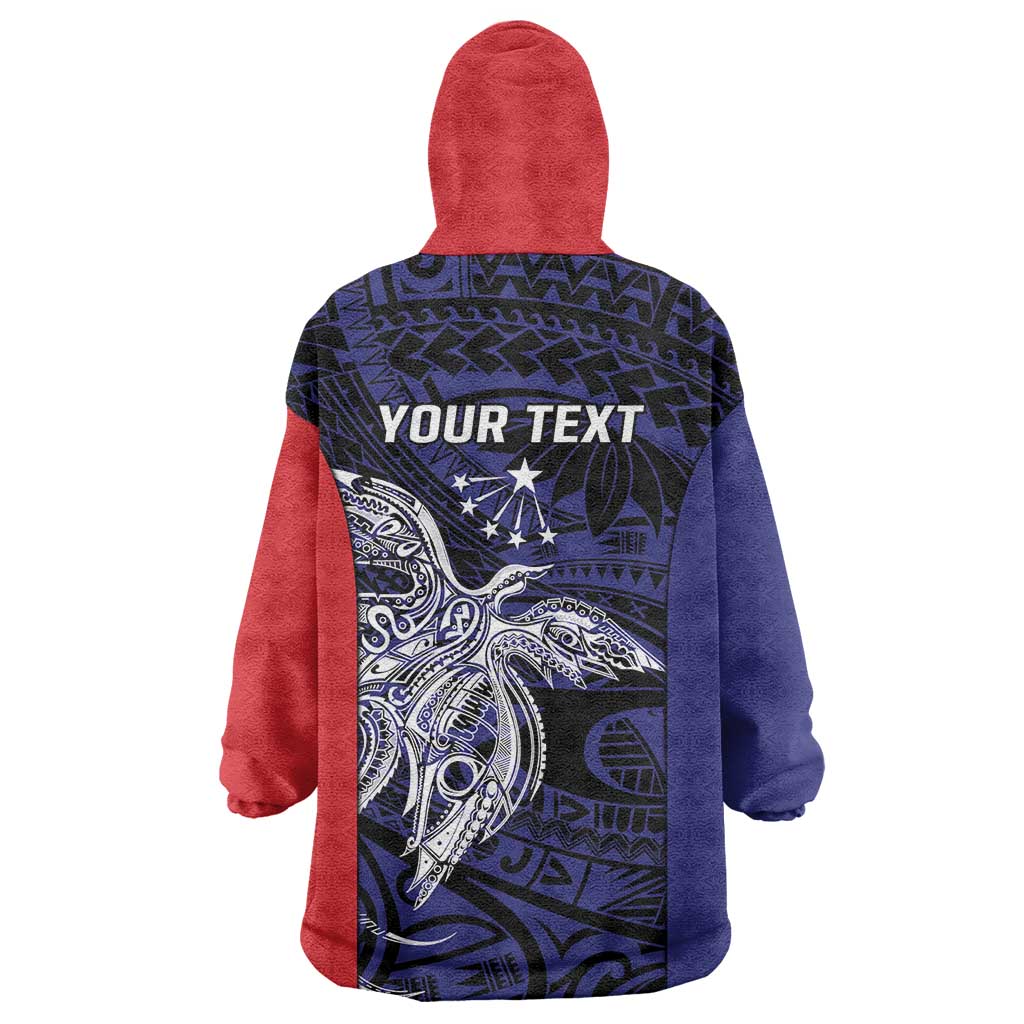 Personalised PNG Central Province Wearable Blanket Hoodie Bird of Paradise Tattoo Flag Motif - Polynesian Pride