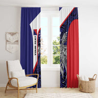 Personalised PNG Central Province Window Curtain Bird of Paradise Tattoo Flag Motif - Polynesian Pride