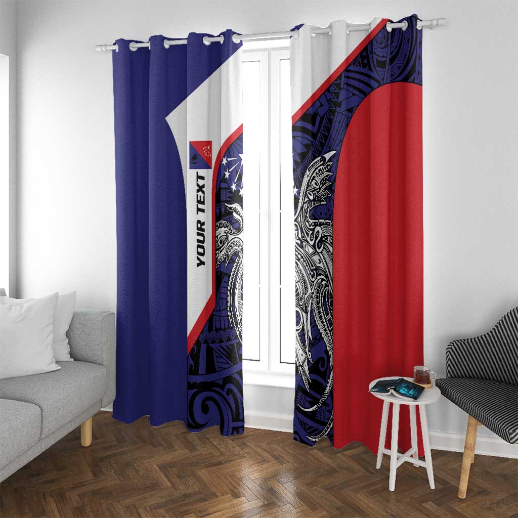 Personalised PNG Central Province Window Curtain Bird of Paradise Tattoo Flag Motif - Polynesian Pride