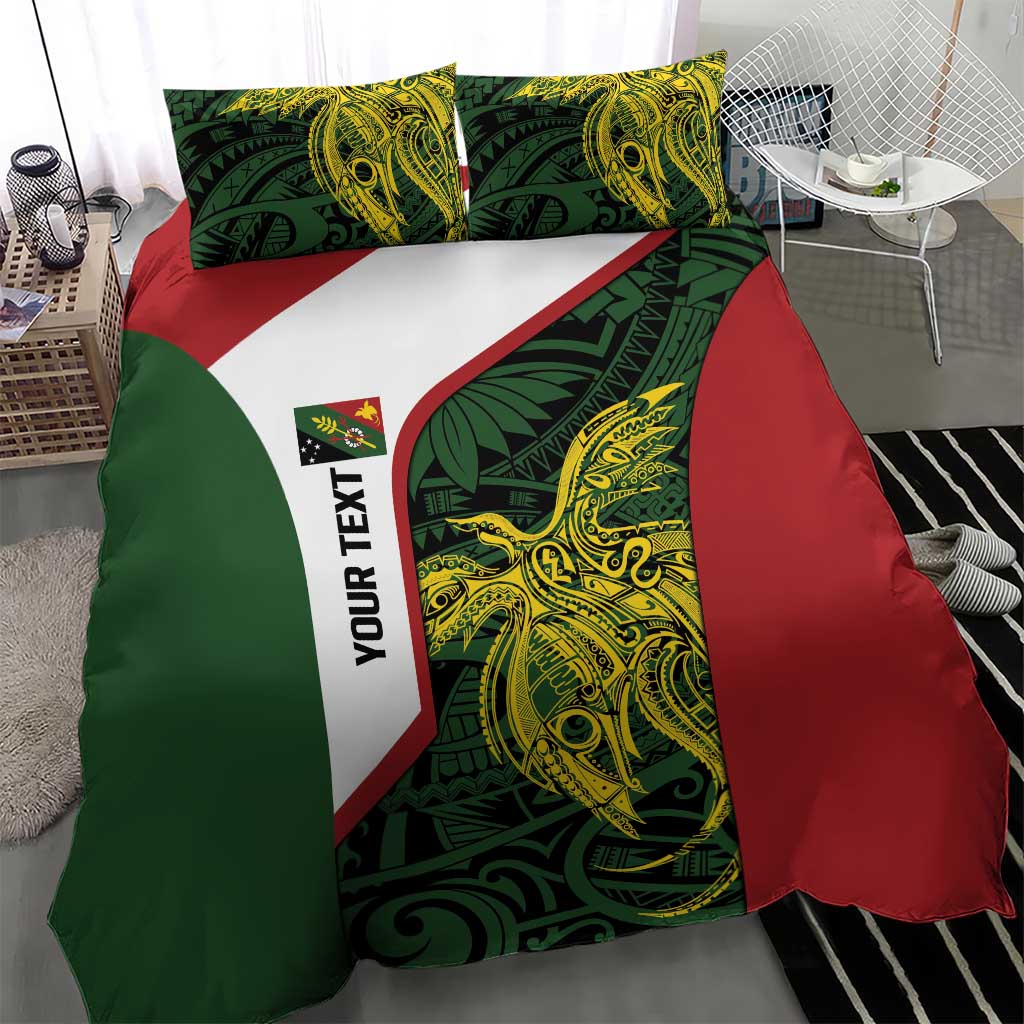 Personalised PNG Chimbu Province Bedding Set Bird of Paradise Tattoo Flag Motif - Polynesian Pride