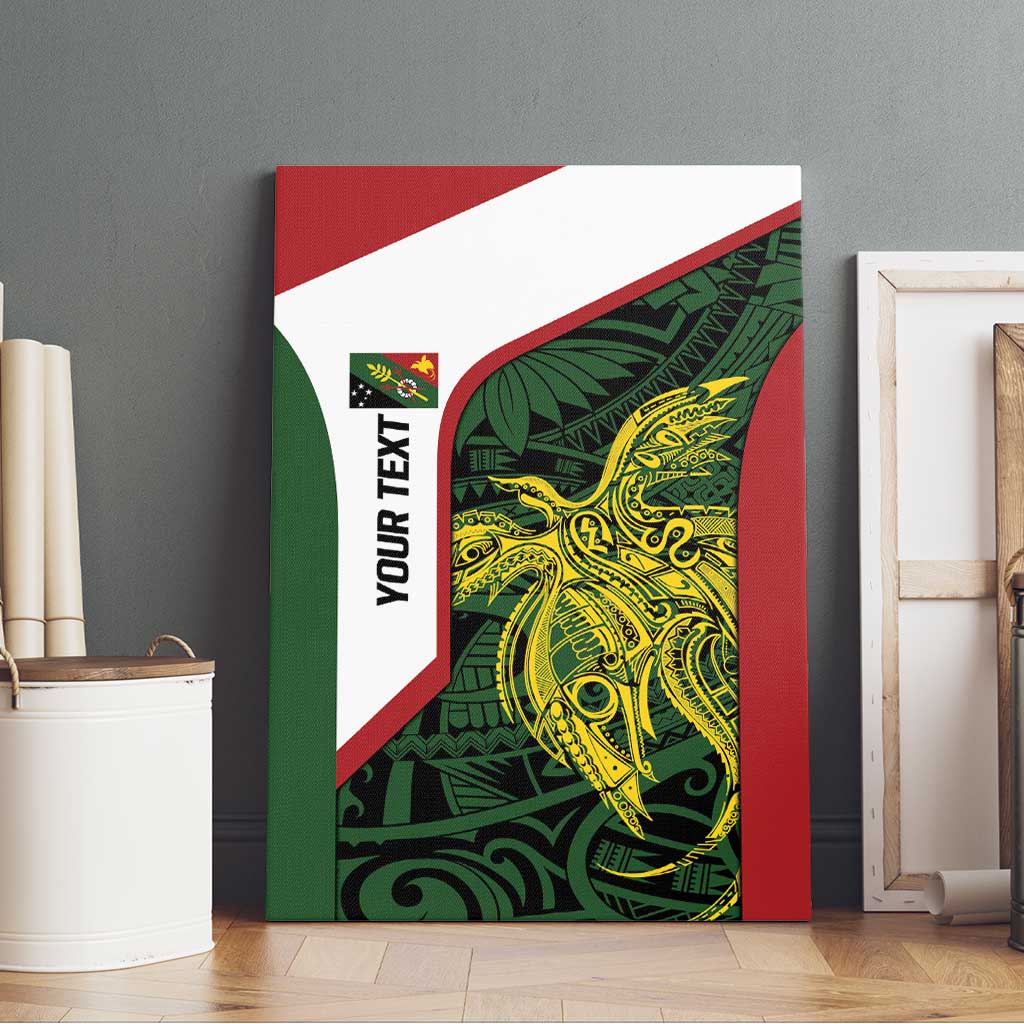 Personalised PNG Chimbu Province Canvas Wall Art Bird of Paradise Tattoo Flag Motif - Polynesian Pride
