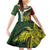 Personalised PNG Chimbu Province Family Matching Off Shoulder Short Dress and Hawaiian Shirt Bird of Paradise Tattoo Flag Motif - Polynesian Pride