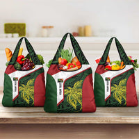 Personalised PNG Chimbu Province Grocery Bag Bird of Paradise Tattoo Flag Motif - Polynesian Pride