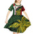 Personalised PNG Chimbu Province Kid Short Sleeve Dress Bird of Paradise Tattoo Flag Motif - Polynesian Pride